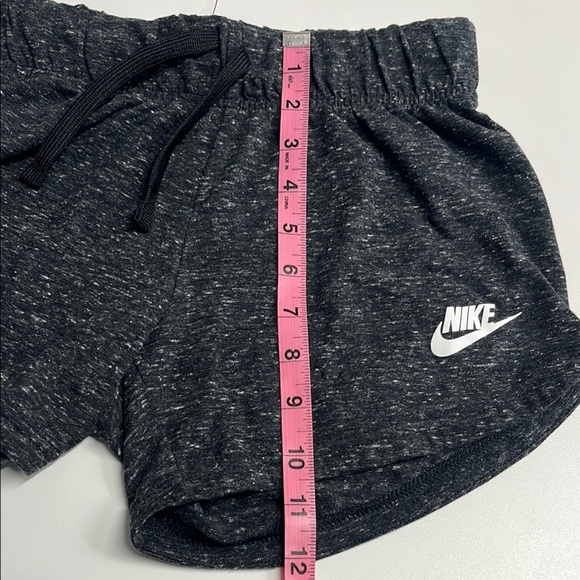 Nike cotton shorts kids medium standard fit curved hem gray white drawstrings - Picture 7 of 10